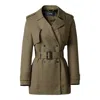 Mackage Adva Buckled Trench Coat In Light Military
