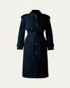 Mackage Akili Long Trench Coat In Navy