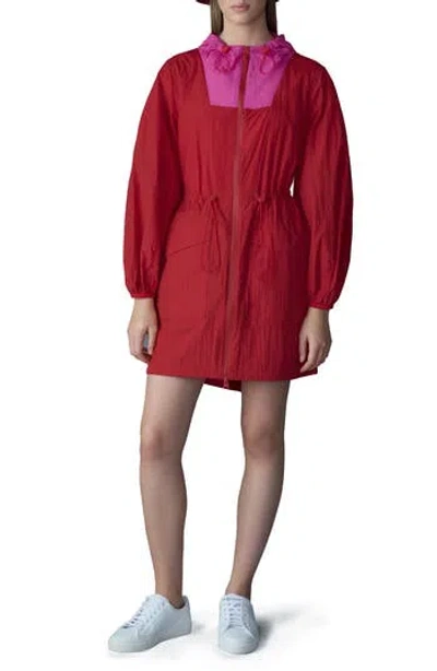 Mackage Alyster Packable Recycled Nylon Raincoat In Lava-azalea