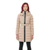 Mackage Beige Farren Long Down Jacket In Camel