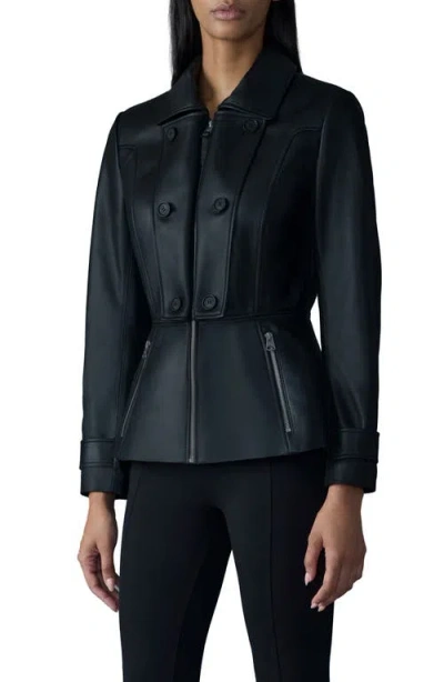 Mackage Barbara Leather Peplum Jacket In Black