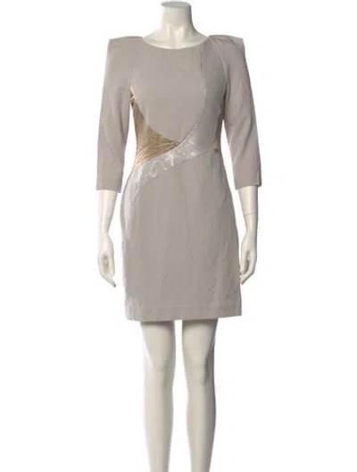 Pre-owned Mackage Bateau Neckline Mini Dress In Neutral