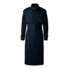 Mackage Akili Long Trench Coat In Navy
