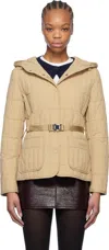 Mackage Beige Raja Vertical Quilted Light Down Jacket In C0274 Light Camel