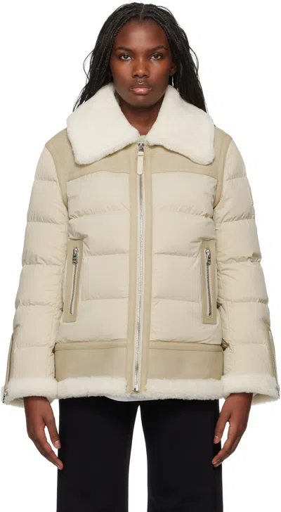 Mackage Beige Vanna Down Shearling Jacket In C0295 Trench-natural