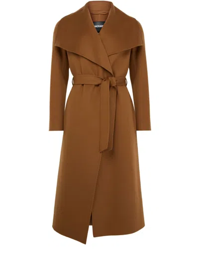Mackage Belted Coat Mai In Brown