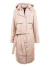 Mackage Long Trench Coat In Light Camel With Belt In Neutral