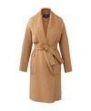 Mackage Belted Wrap Coat In Brown