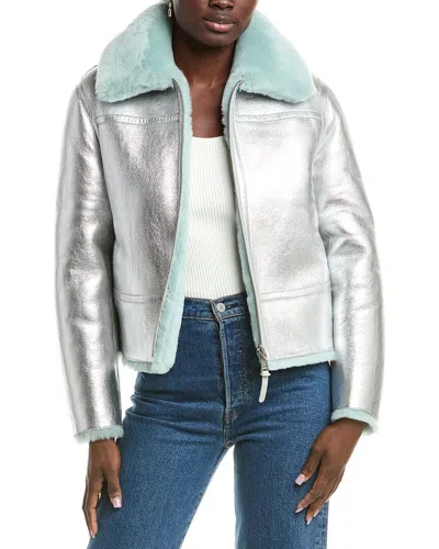 Mackage Betty Reversible Leather Jacket In Blue