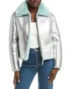 Mackage Betty Reversible Leather Jacket In Gray