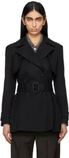 Mackage Black Adva Trench Coat In C0001 Black