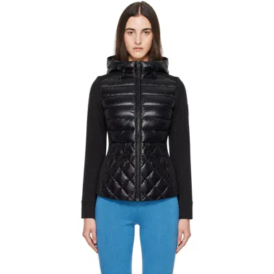 Mackage Black Agatha Quilted Mixed-media Hooded Jacket