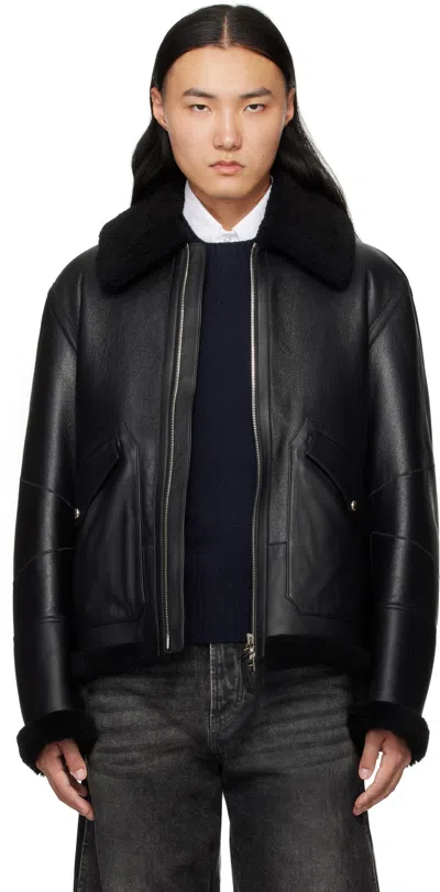 Mackage Black Atlas-sh Shearling Jacket In Black C0001