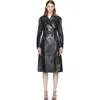 Mackage Black Carmela-snk Snake Pattern Leather Coat In Black