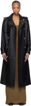 Mackage Black Gael-v Leather Coat In C0001 Black