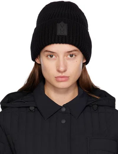 Mackage Jude Hand-knit Logo Beanie With Ribbed Cuff In Black