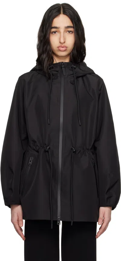 Mackage Black Kalea-z Hooded Rain Jacket In Black-trench
