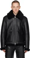 Mackage Black Kristian Leather Jacket In Black