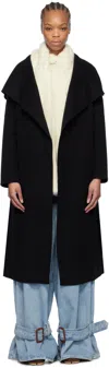 Mackage Black Mai-cn Double-face Wool Wrap Coat In C0001 Black