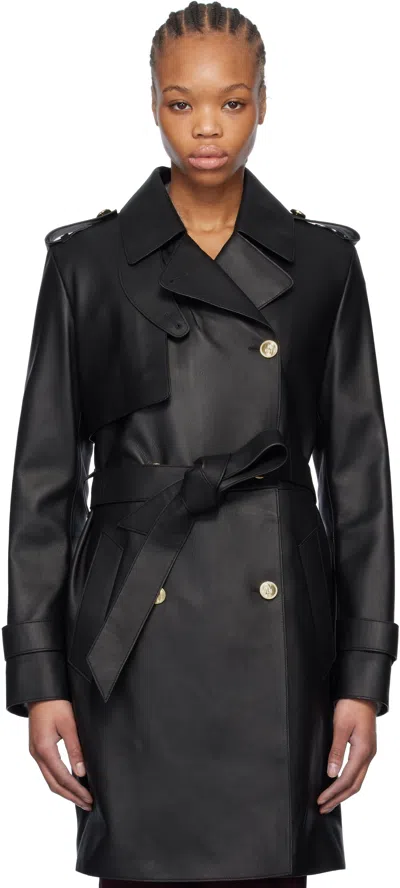 Mackage Black Noelia Leather Jacket In C0009 Black-gold
