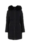 Mackage Black Stretch Nylon Down Jacket In Blue