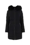 Mackage Black Stretch Nylon Down Jacket In Blue