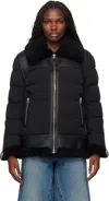 Mackage Black Vanna Down Shearling Jacket In C0001 Black