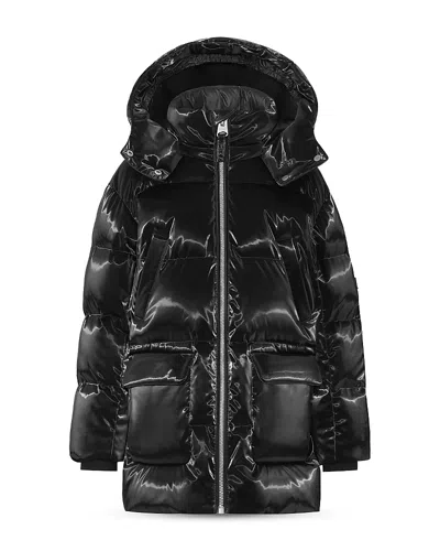Mackage Boys' Kennie Glossy Hooded Down Jacket - Big Kid In Black