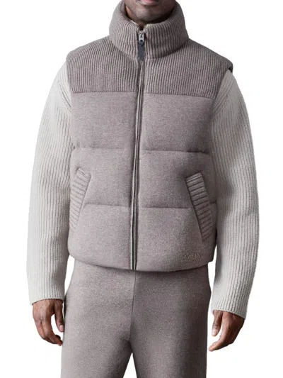 Mackage Braxton Quilted Wool-cashmere Vest In Gray