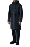 Mackage Broden-z Long Hooded Raincoat In Black-trench