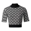Mackage Monogram-pattern Ribbed Top In Black