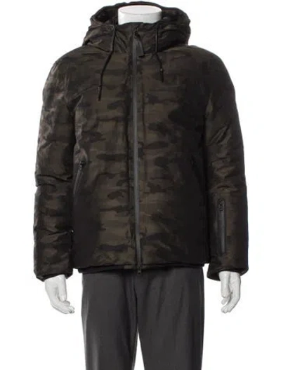 Pre-owned Mackage Camouflage Print Puffer Coat In Green