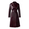 Mackage Carmela Leather Trench Coat In Garnet