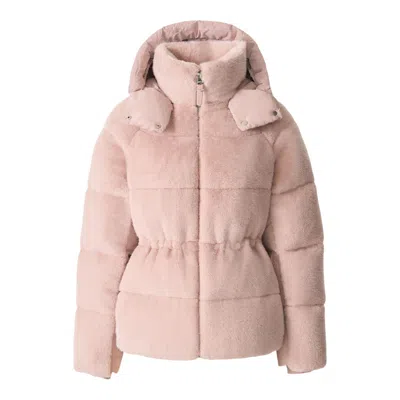 Mackage Cassidy Quilted Down Jacket With Removable Hood In Pink