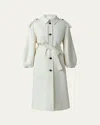 Mackage Ceyla Belted Handmade Double-face Virgin Wool Coat In Cream