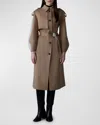 Mackage Ceyla Belted Handmade Double-face Virgin Wool Coat In Light Camel-trench