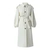 Mackage Ceyla Belted Handmade Double-face Virgin Wool Coat In Cream