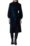 Mackage Ceyla Wool Trench Coat In Navy