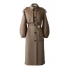 Mackage Ceyla Belted Handmade Double-face Virgin Wool Coat In Light Camel-trench