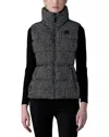 Mackage Chaya Flocked Chevron Houndstooth Light Down Vest In Black/white
