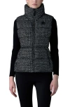 Mackage Chaya Flocked Chevron Houndstooth Light Down Vest In Black-white