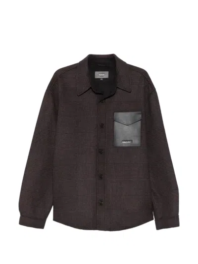 Mackage Check Wool Jacket In Brown