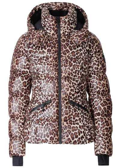 Mackage Cheryl Cheetah-print Padded Ski Jacket In Brown
