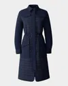 Mackage Chevron Quilted Long Down Coat In Blue