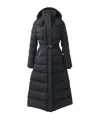 Mackage Calina-city Hooded Belted Puffer Coat In Black