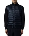 Mackage Navy Collin-r Mixed Media Down Jacket