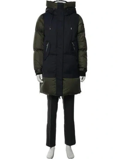 Pre-owned Mackage Colorblock Pattern Parka In Blue/green