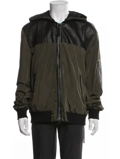 Pre-owned Mackage Colorblock Pattern Windbreaker In Green