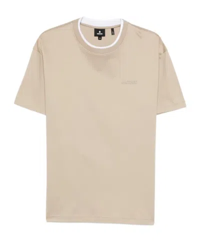 Mackage Contrast Crewneck T-shirt In Brown