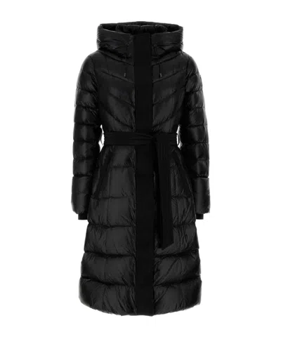 Mackage Coralia Z Belted Hooded Coat In Black